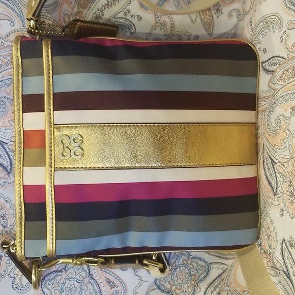 Beautiful Striped Coach Crossbody Purse, wristlet & ID Card Holder - Picture 6 of 10